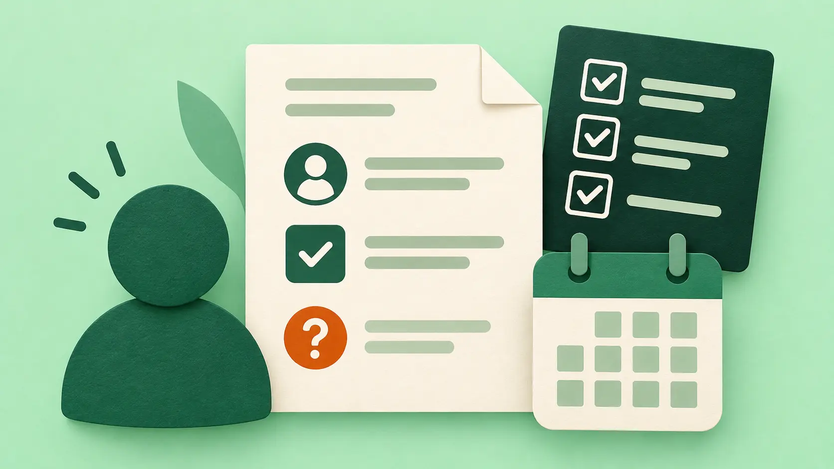 Editorial illustration of Action Items from Meeting Transcripts.
