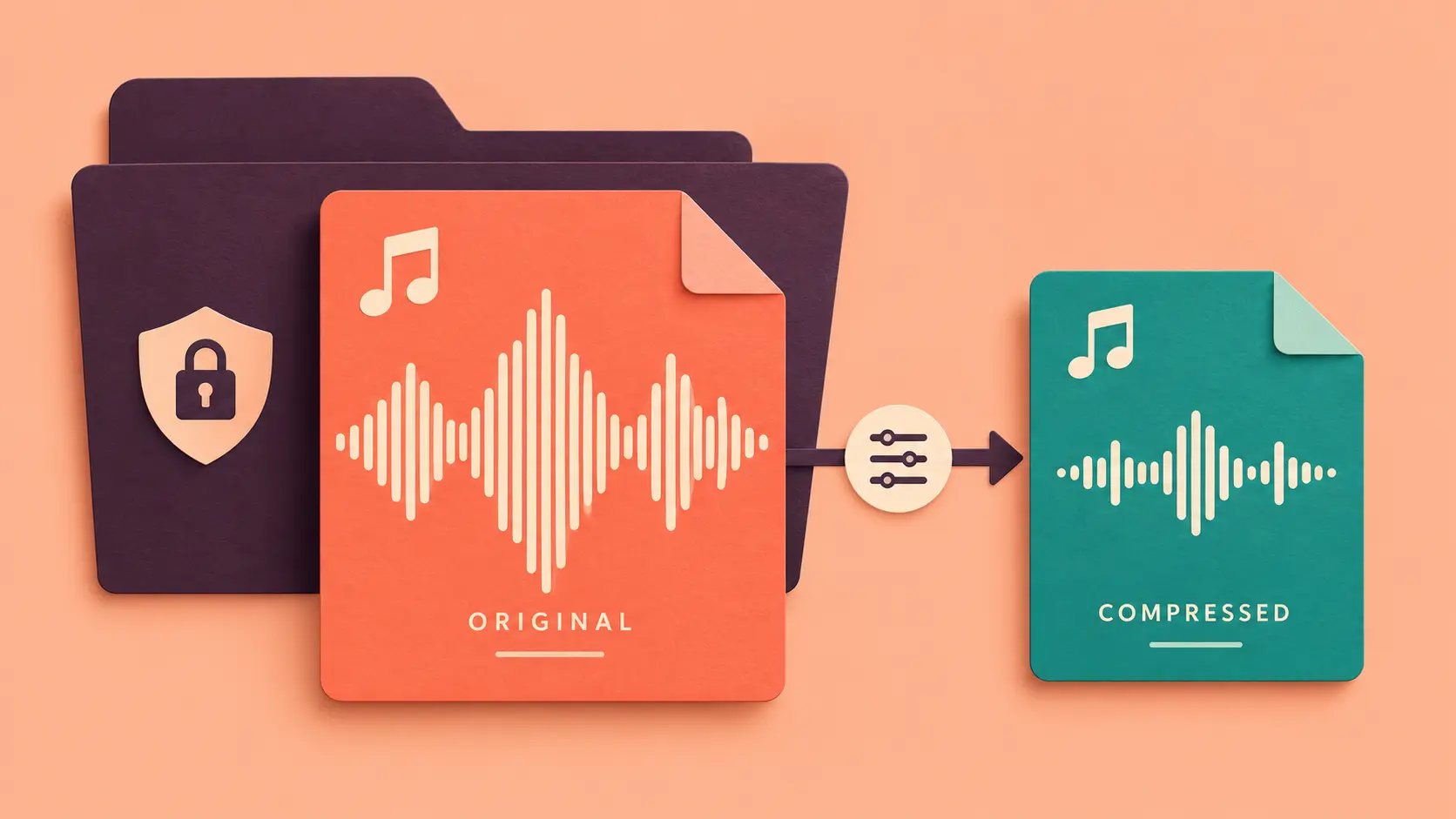 Editorial illustration of Audio Codecs for Transcription.