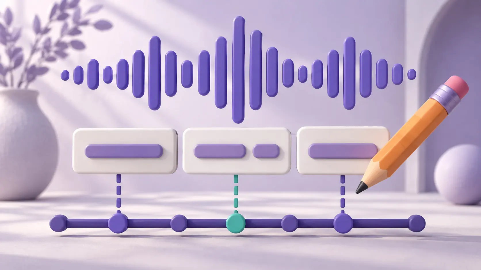 Editorial illustration of Forced Alignment for Transcripts.