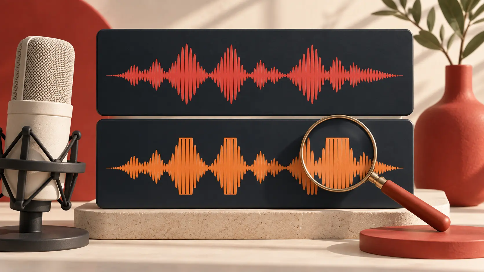 Editorial illustration of Loudness and Clipping in Recorded Speech.