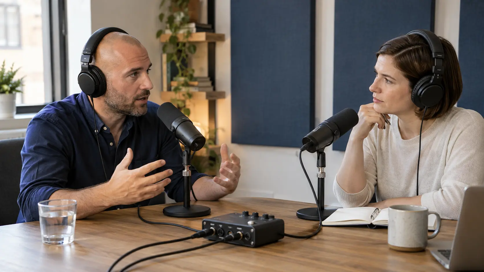 Editorial photograph illustrating Speaker Diarization for Interviews.