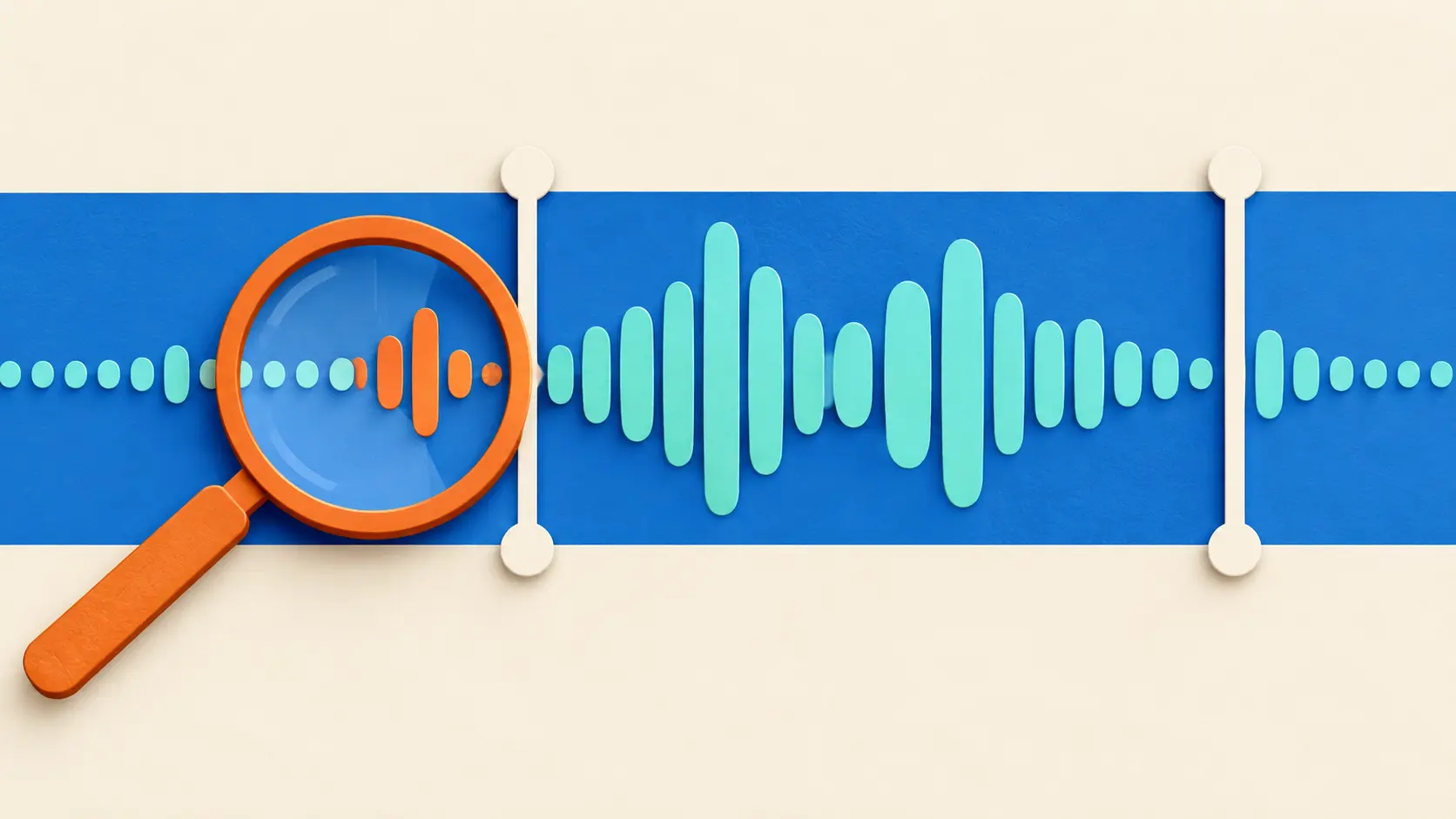 Editorial illustration of Voice Activity Detection for Transcription.
