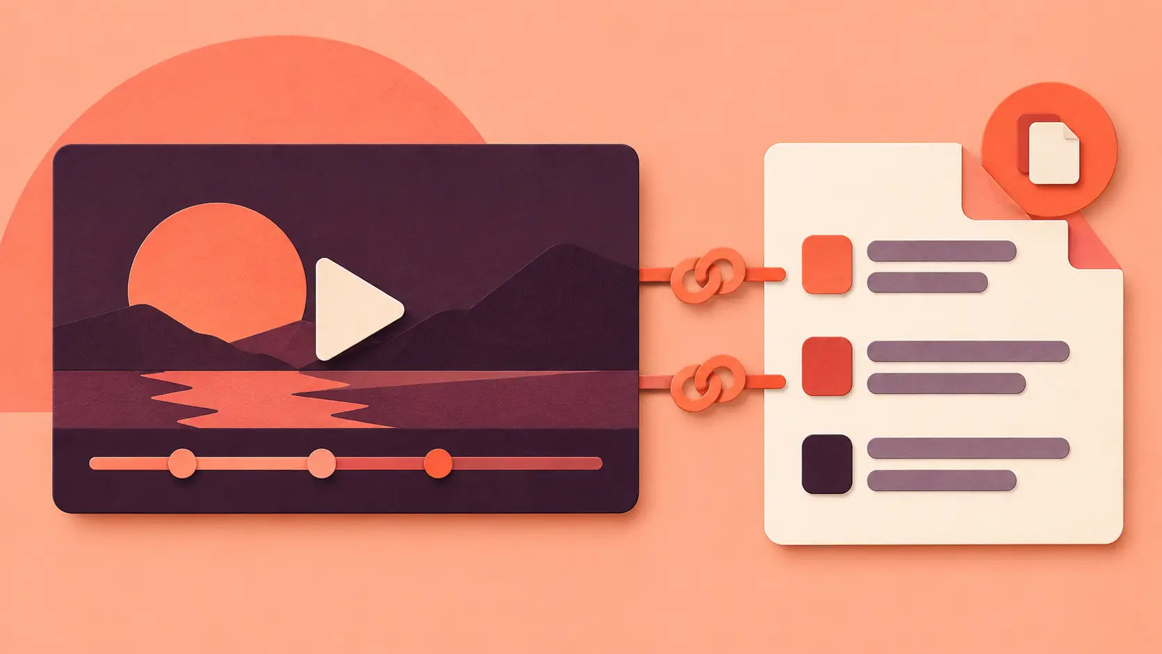 Editorial illustration of WebVTT Sidecar Metadata.
