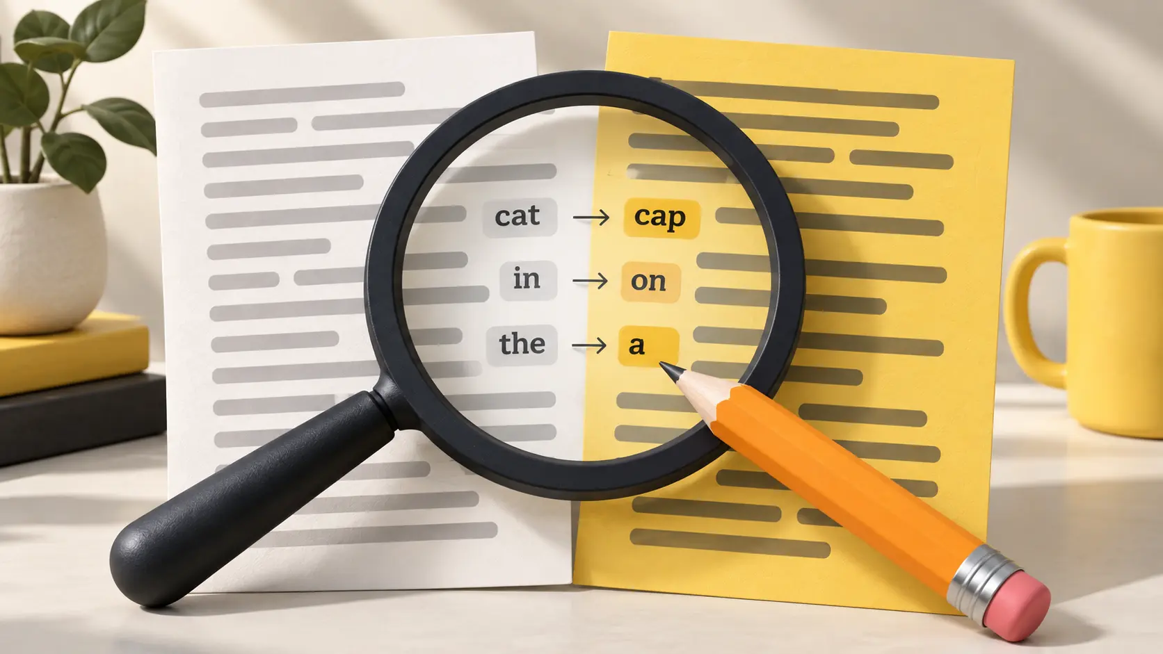 Editorial illustration of WER and CER for Transcription.
